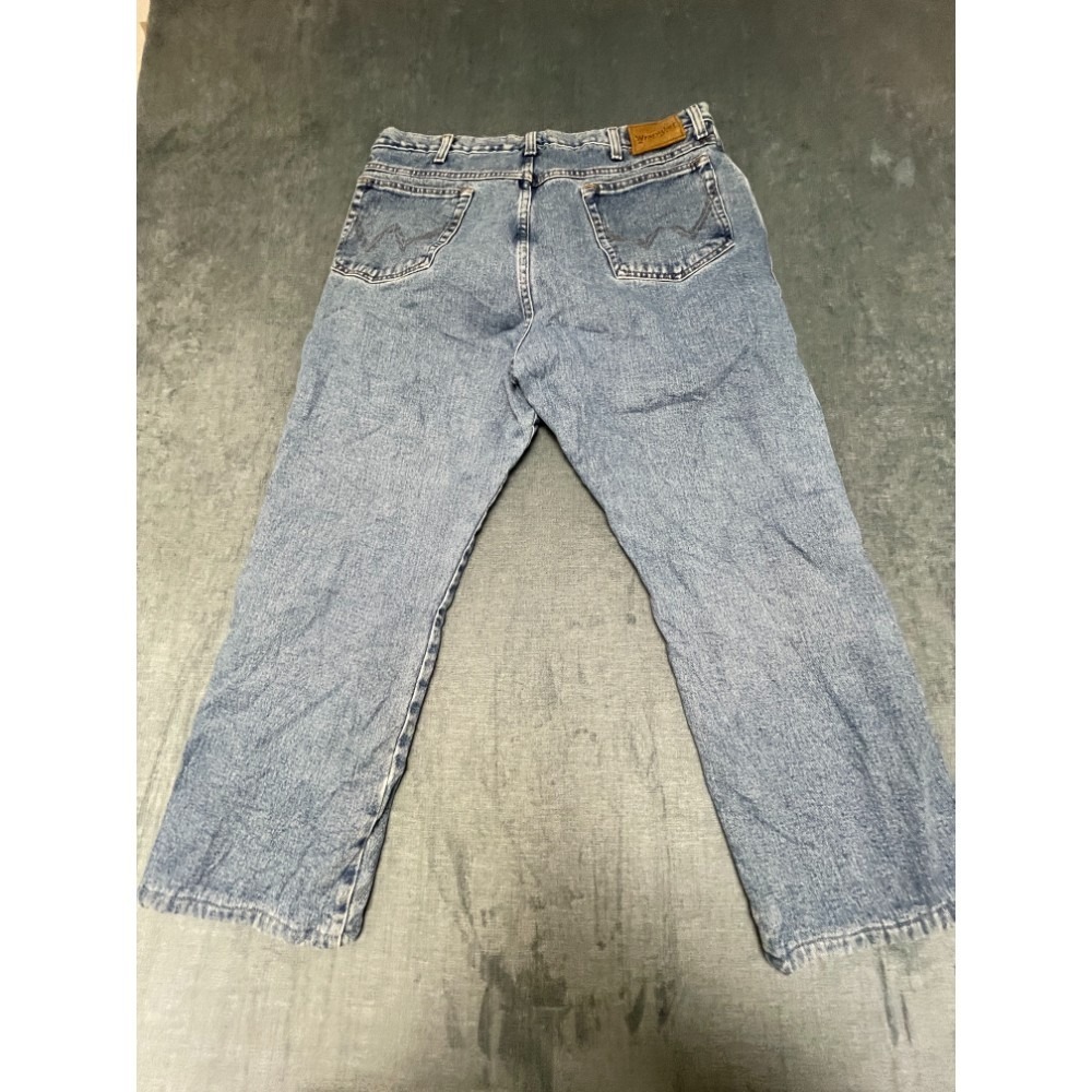 Wrangler Jeans Mens 38x30 Blue Denim Medium Wash Lined 5-Pockets High Rise